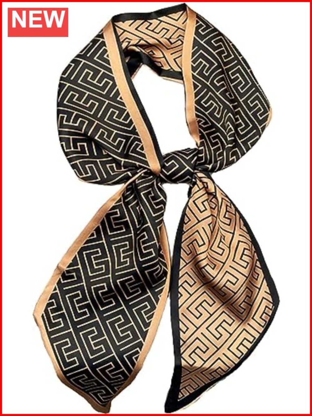Satin Silk Head Scarf Long Neck Scarf Hair Wrap Bag Accessory